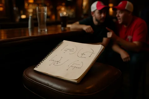 Colorado's offensive playbook left on a hotel bar barstool in Boulderf; found by Texas Tech fans